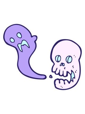 Çizgi film hortlak kafatasının hareketli animasyonu