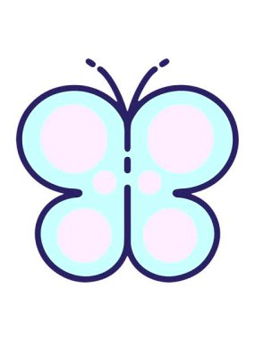 basit sevimli kelebeğin hareketli animasyonu