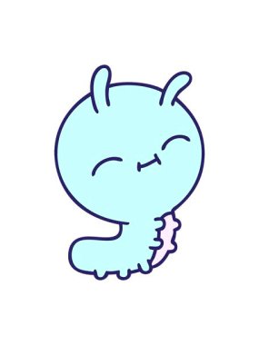 Tatlı, mutlu bir böceğin çizgi filminin animasyonunu salla ve durdur