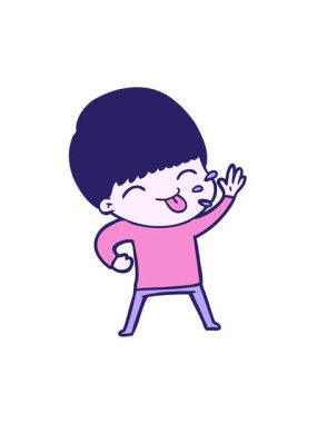 Mutlu çizgi film çocuğunun hareketli animasyonu