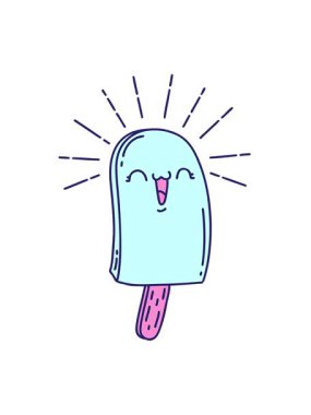 Geleneksel dövme stili buz lolipopun hareketli animasyonu