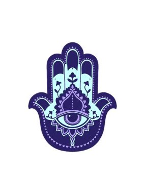 Bir hamza 'nın karikatür ikonik dövme imajının dönen hareketi.