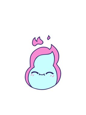 Yanıp sönen radyal çizgiler Şirin Kawaii ateş çizgi filminin el yapımı animasyonu