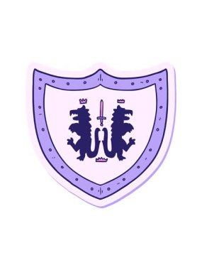 bir karikatür heraldik kalkanının çıkartmasının basınçlı canlandırması