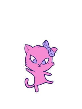 Çizgi film kedisinin eğlenceli çizimlerini genişletiyorum.