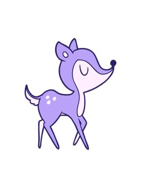 Çizgi filmdeki sevimli geyiğin animasyonunu renklendir