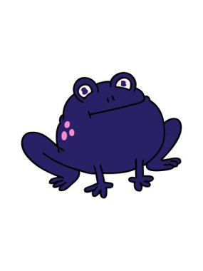 Çizgi film karakurbağasının hareketli animasyonu