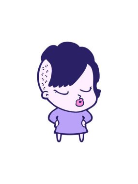 Dikkat çekici çizgi film karakteri güzel hippi kız.