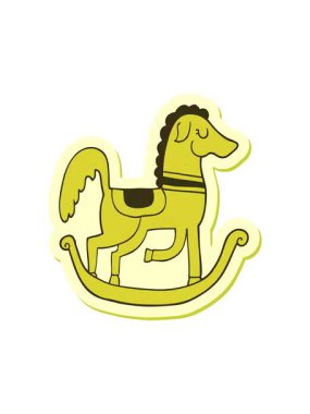 Çizgi filmlerdeki sallanan atın çıkartmasının renk değişimi