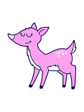 neon ışık efekti çizgi film geyiği animasyonu