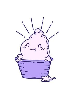 Geleneksel dövmeli dondurma karakterinin titreyen animasyonu