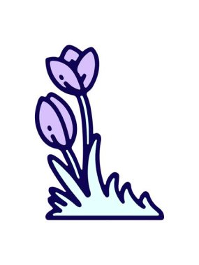 Lale çiçek tasarımının neon ışık efekti canlandırması