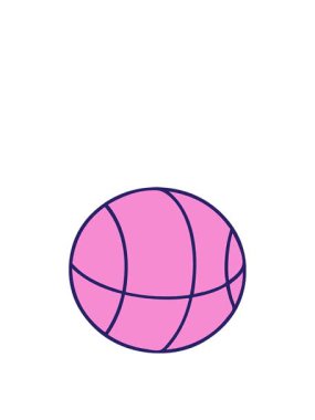 Tatlı bir basket topunun zıplama hareketi animasyonu