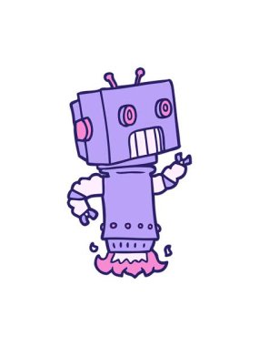 Çizgi film android tasarımının animasyonunu salla ve durdur