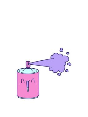 Çizgi film sprey kutusunun animasyonunu genişletiyorum.