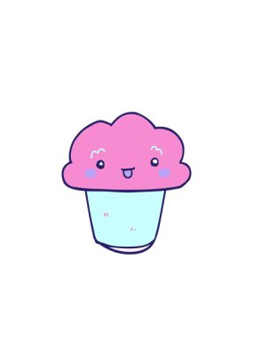 Yanıp sönen radyal çizgiler komik suratlı çizgi film keki animasyonu