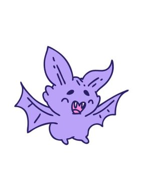 Süper şirin bir Cadılar Bayramı yarasasının çiziminin basınçlı animasyonu