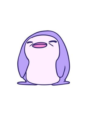 Tatlı penguen Kawaii çizgi filminin bölünme etkisi