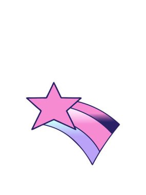 Kayan bir gökkuşağı yıldızının animasyonunu genişletiyor