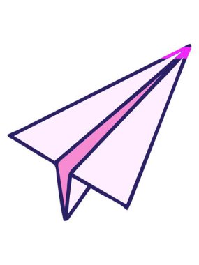 Kağıt uçağın sevimli karikatürünün animasyonunu aç.