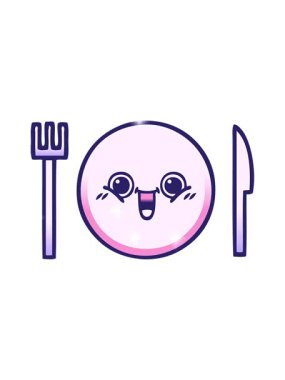 Bir yemek tabağının gölgeli çizgi filminin gradyan etkisi