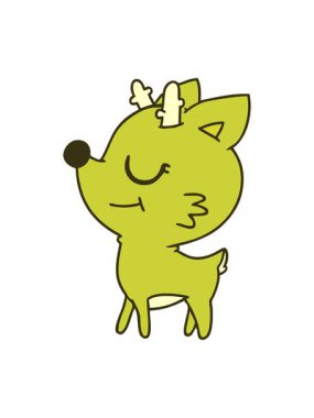 Sevimli kırmızı burunlu ren geyiği çizgi filminin renk animasyonu