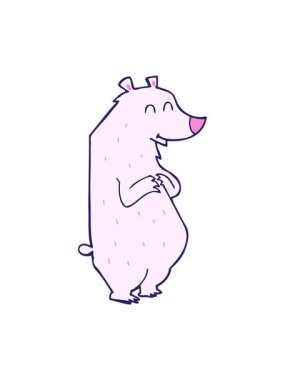 Karikatür ayı karalama çiziminin basınçlı animasyonu