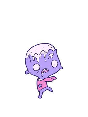 Bir zombi çizgi filminin zıplama hareketi animasyonu