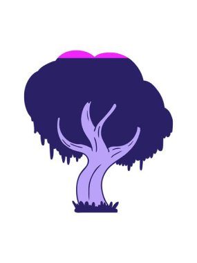 Yeşil bir ağacın çizilmiş karikatürünün animasyonunu aç.