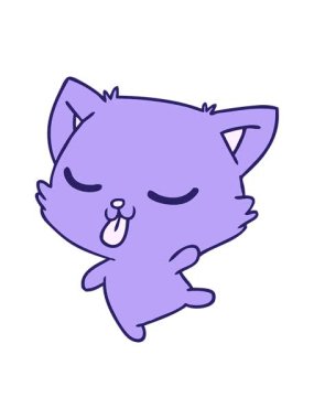 Şirin kawaii kedi çizgi filminin animasyonunu salla ve durdur