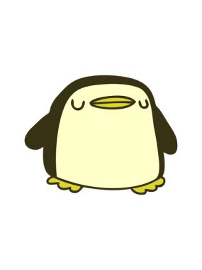 Sevimli bir penguenin gradyan çizgi film çizimi olan kawaii 'nin renk animasyonu değişiyor