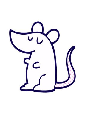 Çizgi roman tarzı çizgi film faresinin neon ışık efekti animasyonu