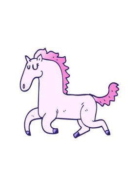 Çizgi film karalama koşu atının dikkat çekici animasyonu