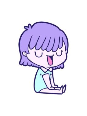 Çizgi film kadın çiziminin animasyonunu bob ve duraklat