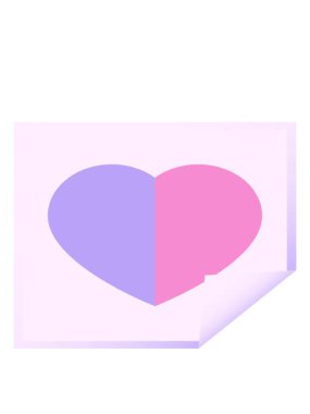 kalp sembolünün hareketli animasyonu grafik vektör illüstrasyon kare etiketi