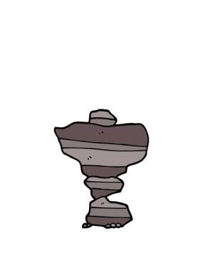 Yığılmış taş karikatürünün animasyonunu genişletiyor.