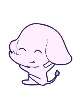 karikatür fil karalamalarının hareketli animasyonu