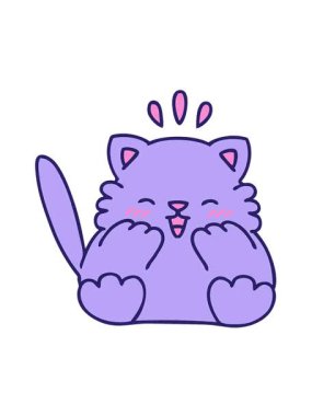 Küçük bir kedinin karikatürünün titreşimli hareketi