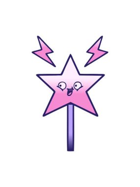 Sihirli bir değneğin gölgeli çizgi filminin hareketli animasyonu