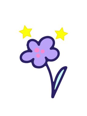 dönen yıldızlar bir çiçek tasarımı çizgi film elementinin animasyonu