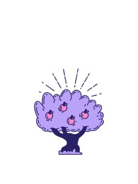 Geleneksel dövme stili elma ağacının hareketli canlandırması