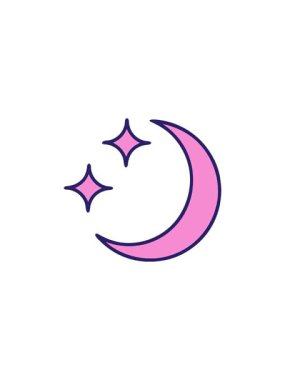 Geleneksel ay ve yıldız tarzında bir dövmenin radyoaktif parlayan animasyonu