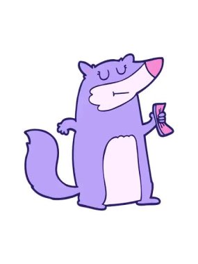 Nakit para tutan porsuk çizgi filminin titreyen animasyonu