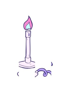 Çizgi film bunsen yakıcısının bölünmüş hareket animasyonu