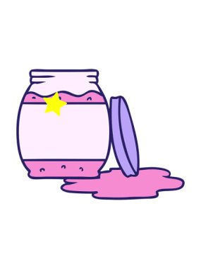 Parlayan yıldızlar, çilek reçelinin el çiziminin animasyonunu etkiler.