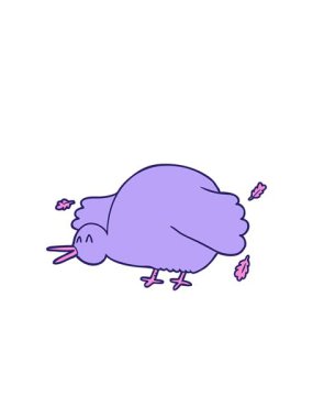 Çizgi filmlerdeki kanat çırpan kivi kuşlarının yanıp sönen radyal çizgileri.