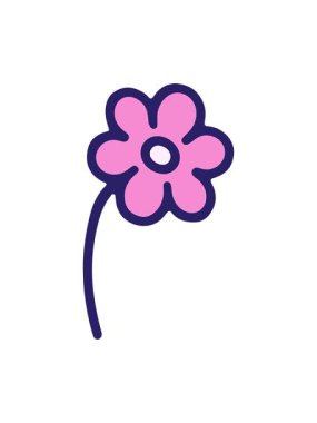 Bir çiçek tasarımının karikatürünün basınçlı canlandırması