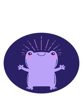 Dövme stili mutlu kurbağanın hareketli animasyonu