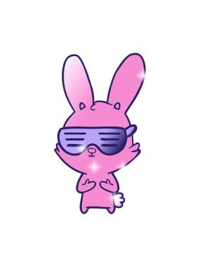 Çizgi film tavşan elinin parıltı etkisi.