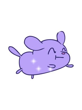 Çizgi film illüstrasyonunun ışıltılı etkisi, kawaii sevimli köpek.